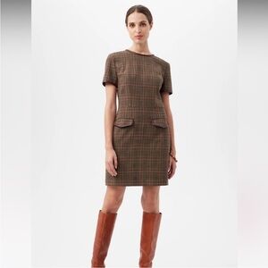 NWT Trina Turk Adisa Dress Brown Plaid Mini Dress Size 2